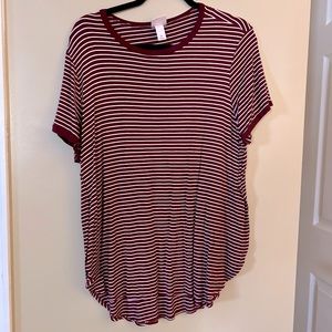 XL Mossimo Supply Co. maroon and white striped shirt